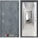 Входная дверь Labirintdoors Бетон зеркало панорама правый 205x88см цвет бетон темный/белый софт