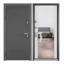 Входная дверь Mastino Village Optimal левый 205x88см цвет черный/серый с зеркалом