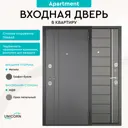 Входная дверь Unicorn Apartment правый 205x86см графит букле/орех пепельный