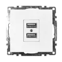 Розетка USB 2-местная накладная Stekker Катрин GLS10-7115-01, цвет белый