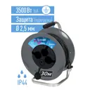 Удлинитель на катушке Космос YKKsm30m-4g-Z(2.5)IP 4 розетки с заземлением 3x2.5 мм 30 м 3500 Вт цвет серый