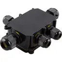 Распределительная коробка открытая Feron 100×36×140 мм 5 вводов IP68 цвет черный