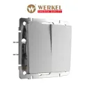 Выключатель встраиваемый Werkel a051509 проходной 2 клавиши цвет серебряный