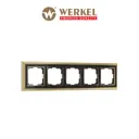 Рамка для розеток и выключателей Werkel Palacio 5 постов цвет золото