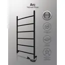 Полотенцесушитель электрический Indigo Arc 70x30 см цвет черный муар