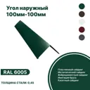 Угол наружный B-Group 15x100x100х15x1250мм RAL 6005 зеленый глянцевый 10шт