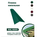 Капельная планка B-group 1250x100x70мм RAL 6005 зеленый 4шт