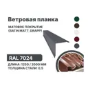 Планка ветровая B-Group 1250мм цвет серый матовый 10шт