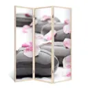 Ширма перегородка для комнаты деревянная Миротворение двухсторонняя (уют) 3 створки кремовый дуб 176x140см