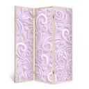 Ширма перегородка для комнаты деревянная Розовый миг двухсторонняя (мода и красота) 3 створки кремовый дуб 176x140см