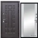 Входная дверь Diva МД-38 205x96см правый цвет Д15 белый софт/венге с зеркалом