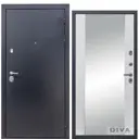 Входная дверь Diva МД-40 205x96см левый цвет Д15 белый софт/титан с зеркалом