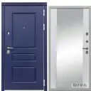 Входная дверь Diva МД-45 205x96см правый цвет Д15 белый софт/роял синий с зеркалом