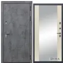 Входная дверь Diva МД-51 205x86см левый цвет Д15 софт шампань/бетон темный с зеркалом