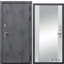 Входная дверь Diva МД-35 205x86см правый цвет Д15 белый софт/серый софт с зеркалом