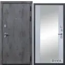 Входная дверь Diva МД-35 205x86см правый цвет Д15 силк маус/серый софт с зеркалом
