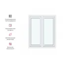 Пластиковое окно Амега ПВХ левое поворотное/правое поворотно-откидное 120x100см однокамерный белый