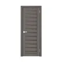 Комплект межкомнатной двери Лесма Стиль Рондо 20 70x200 см пленка ПВХ отделка стеклом black star цвет дуб грей с коробом и наличниками