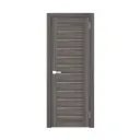 Комплект межкомнатной двери Лесма Стиль Рондо 20 80x200 см пленка ПВХ отделка стеклом magic fog цвет дуб грей с коробом и наличниками