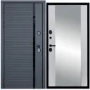 Входная дверь Diva STR МХ-45 205x86см левый цвет Д15 белый софт/черный кварц с зеркалом