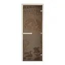Дверь для сауны стеклянная бронзовый матовый Doorwood Лебединое озеро 190x70см