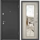 Входная дверь Torex Delta-100 205x86см правый цвет бежевый/белый с зеркалом