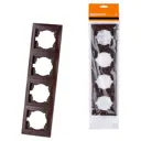 Рамка для розеток и выключателей Tdm electric Лама 4 поста вертикальная цвет венге