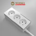 Удлинитель бытовой Werkel a048486 3 розетки с заземлением 3x1 мм 3 м 3000 Вт цвет белый