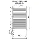 Полотенцесушитель электрический Grois Todor GR-010 П5 ЛТЭН 500x600 мм 300 Вт с терморегулятором лесенка цвет черный