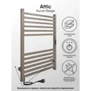 Полотенцесушитель электрический Indigo Attic 500x800 мм 90 Вт лесенка цвет бежевый