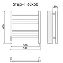 Полотенцесушитель электрический Ника Step-1 80 Вт 50x60 см левый ТЭН цвет хром