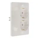 Розетка двойная встраиваемая Schneider electric Уют 1895821 с заземлением цвет белый