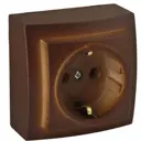 Розетка накладная Nilson Themis 26271017 с заземлением цвет орех