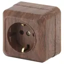 Розетка накладная Intro Quadro Б0053787 с заземлением цвет венге