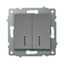 Выключатель встраиваемый Ovivo Loft 600-000211-203 2 клавиши цвет дымчатый