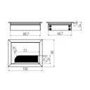 Пропуск для кабеля GTV Merida 80x100 цвет черный