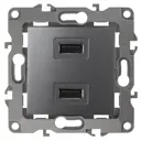 Розетка USB ЭРА 12-4110-12 230В/5В-2100мА IP20 цвет графит