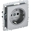 Розетка встраиваемая Iek Brite BR-R14-16-K47 с заземлением цвет алюминий