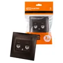 Розетка для телефона/компьютера встраиваемая Tdm electric Лама SQ1815-0519 RJ11/RJ45 цвет шоколад
