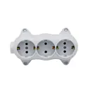 Розетка тройная накладная Svet SV0302-0023 с заземлением цвет белый
