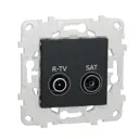 Розетка ТВ Schneider Electric Unica NU545454 цвет антрацит