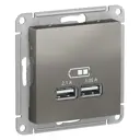 Розетка USB Schneider Electric Atlas ATN000933 цвет сталь