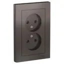 Розетка двойная Schneider Electric Atlas ATN000620 без заземления цвет мокко