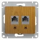 Розетка компьютерная двойная Schneider Electric Glossa GSL000585KK RJ45 цвет дуб