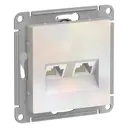 Розетка компьютерная двойная Schneider Electric Atlas ATN000485 RJ45 цвет жемчуг