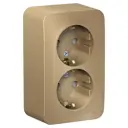 Розетка двойная Schneider Electric Blanca BLNRA011214 с заземлением со шторкой цвет титан