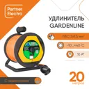 Удлинитель на катушке Партнер-электро GardenLine UG106C-120BL 1 розетка с заземлением 3x1.5 мм 20 м 3500 Вт цвет черный