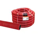 Труба гофрированная TDM Electric ПНД D75 20 м легкая с протяжкой цвет красный