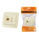 Розетка компьютерная встраиваемая Tdm electric Валдай SQ1804-0113 RJ-45 цвет слоновая кость