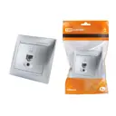Розетка встраиваемая Tdm electric Лама SQ1815-0216 RJ45 цвет металлик